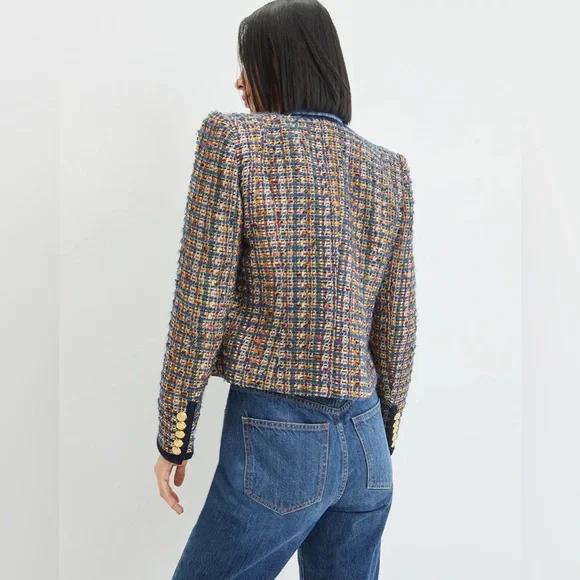 Veronica Beard Lars Tweed Jacket w/ gold buttons Sz. 2 - Picture 6 of 8